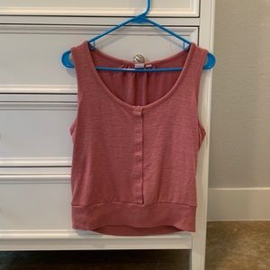 GAP pink button-up tank top